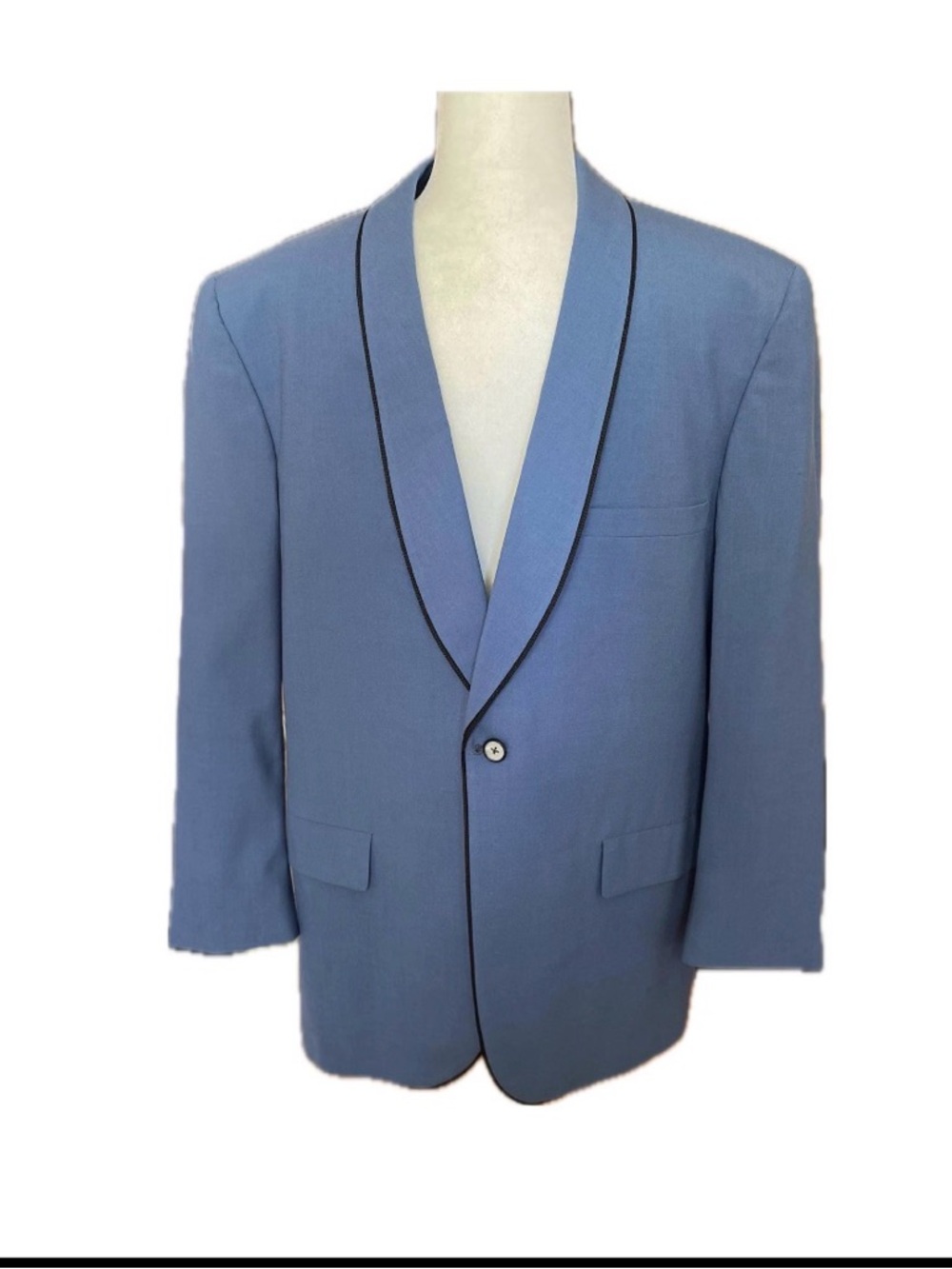 Vintage 1960s Lord West Blue Tuxedo Jacket, Shawl Collar, Mens